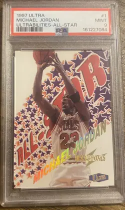 1997 ULTRA ULTRABILITIES ALL-STAR #1 MICHAEL JORDAN PSA 9!! - Image 1