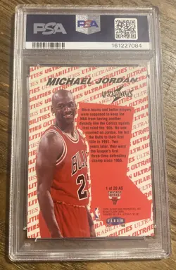 1997 ULTRA ULTRABILITIES ALL-STAR #1 MICHAEL JORDAN PSA 9!! - Image 3