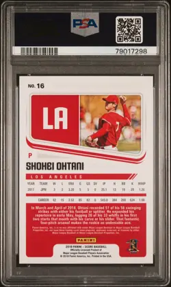 2018 Panini Chronicles Shohei Ohtani Score RC Rookie PSA 10 Los Angeles Angels - Image 2