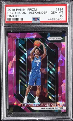 2018 PANINI PRIZM PINK ICE #184 SHAI GILGEOUS-ALEXANDER ROOKIE RC PSA 10 - Image 1