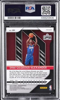 2018 PANINI PRIZM PINK ICE #184 SHAI GILGEOUS-ALEXANDER ROOKIE RC PSA 10 - Image 2