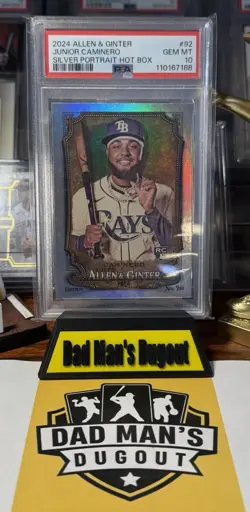 Junior Caminero Rays 2024 Topps Allen & Ginter #92 Silver Portrait PSA 10 - Image 1