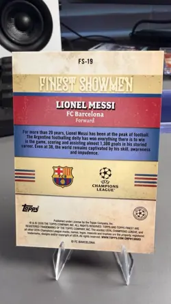 Topps Finest 2026 UEFA Champions League Lionel Messi FC Barcelona FS-19 Insert - Image 2