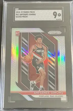 2018-19 Panini Prizm - Anfernee Simons #61 Silver Prizm (RC) SGC 9 - Image 1