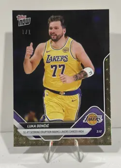 Luka Doncic Lakers 51 PT 2025-26 NBA Topps NOW Card 204 FoilFractor 1/1 - Image 1