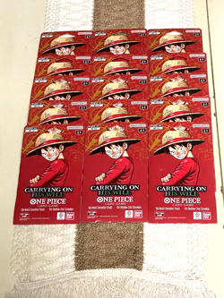 Lot 15x ENGLISH One Piece CCG: Carrying On His Will - Sleeved Booster Pack OP-13 - Image 1