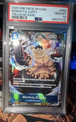 2025 One Piece OP13 En #058 Monkey D. Luffy Treasure Rare PSA 10 GEM MINT - Image 4