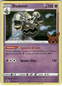 Dusknoir 071/185 Holo Holo Rare Trick or Trade BOOster 2023 Pokemon Holo NM - Image 1