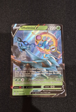 DHELMISE V 009/202 HOLO V RARE SWORD & SHIELD POKEMON NM - Image 1