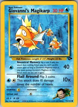 Giovanni's Magikarp 73/132 Common Gym Challenge Pokemon Unlimited MP - Image 1