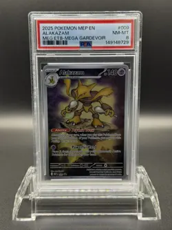 POKEMON | MEGA EVOLUTION ELITE TRAINER BOX 2025 | #009 ALAKAZAM | PSA 8 - Image 1