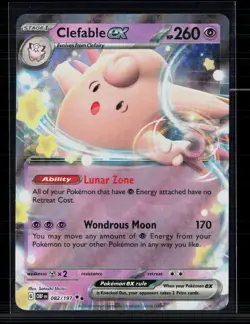 Pokemon 2023 Obsidian Flames Clefable EX RR #82/197 - Image 1