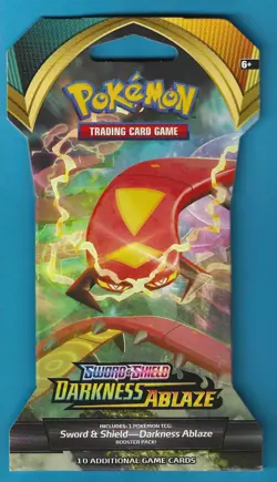 Pokemon "Darkness Ablaze" 10-Card Sealed Sleeved Booster (Centiskorch) X1 - Image 1