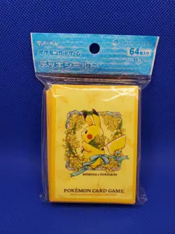 Pokemon Center Japan Exclusive Pikachu Spring Mimosa Card Sleeves 64 Count New - Image 1