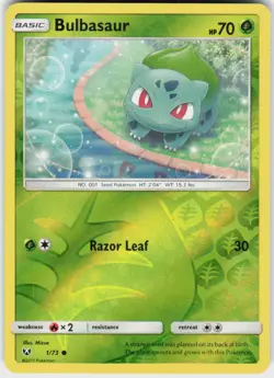 Bulbasaur 1/73 Common Shining Legends Pokemon Reverse Holo NM - Image 2