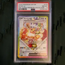 2025 POKEMON SVP EN-SV BLACK STAR PROMO #174 EEVEE EX PSA 8 - Image 1