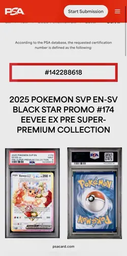 2025 POKEMON SVP EN-SV BLACK STAR PROMO #174 EEVEE EX PSA 9 - Image 5