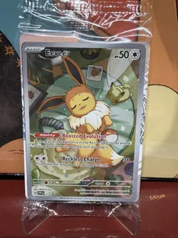 NM Pokemon - SEALED - Prismatic Evolutions Eevee Black Star Promo Card [SVP 173] - Image 1