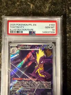 2025 POKEMON PFL EN-PHANTASMAL FLAMES ILLUSTRATION RARE #103 TOXTRICITY PSA 10 - Image 2