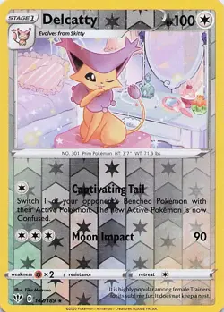 Delcatty - Pokemon Reverse Holo Rare 2020 Darkness Ablaze 142/189 NM - Image 1