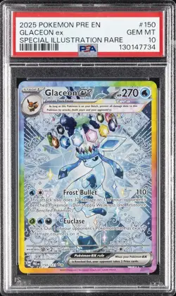 2025 POKEMON PRE EN-PRISMATIC EVOLUTIONS #150 GLACEON EX PSA 10 - Image 1