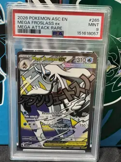 2026 POKEMON ASC EN-ASCENDED HEROES MEGA ATTACK RARE #265 MEGA FROSLASS EX PSA 9 - Image 1
