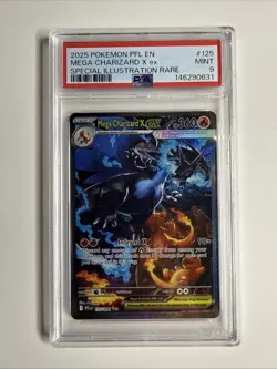 PSA 9 #125 MEGA CHARIZARD X ex, POKEMON PFL EN-PHANTASMAL FLAMES - Image 1
