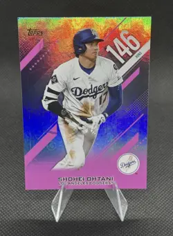 2026 Topps Series 2 Shohei Ohtani Crooked Numbers Pink Rainbow Foil - Image 1