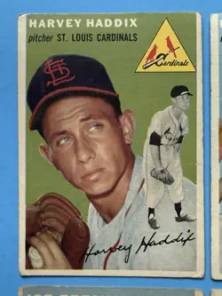 1954 Topps Baseball Lot Of 4, Harvey Haddix, Eddie Stanky, Joe Presko, G-Vg - Image 2