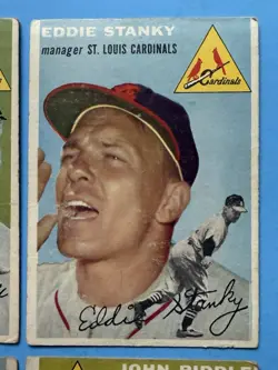 1954 Topps Baseball Lot Of 4, Harvey Haddix, Eddie Stanky, Joe Presko, G-Vg - Image 3
