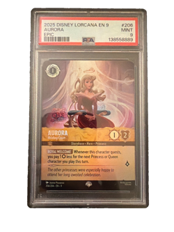 Disney Lorcana Aurora Holding Court Fabled Epic #206 PSA 9 Mint - Image 1