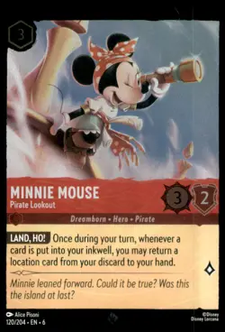 Disney Lorcana Azurite Sea Minnie Mouse Pirate Lookout Cold Foil #120/204 - Image 1