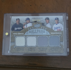 Upper Deck 2009 Ballpark Emerging Stars Quad Swatch Fielder/Young/Wang #230/400 - Image 1