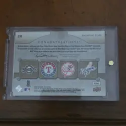 Upper Deck 2009 Ballpark Emerging Stars Quad Swatch Fielder/Young/Wang #230/400 - Image 2