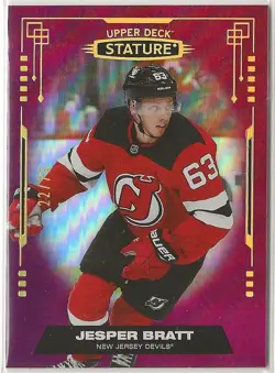 2021 2021-22 Upper Deck Stature Red #64 Jesper Bratt 22/75 New Jersey Devils - Image 1