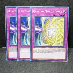 3x Yugioh Quaking Mirror Force SR04-EN036 Common - LP-NM 💎 - Image 1
