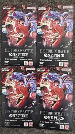 One Piece The Time Of Battle Op-16 Sleeved Booster Packs Lot Of 4 - Image 1