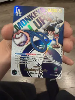 Monkey D Luffy EB02-010 L Dodgers One Piece Night Promo Card English 2025 - Image 1