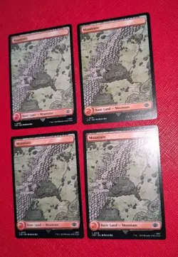 MTG 4 X *FULL ART * Lord Of The Rings MOUNTAIN #278 NM - Image 1
