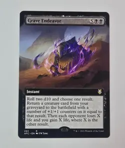 Grave Endeavor (Extended Art) 293 MTG Forgotten Realm Magic: The Gathering NM - Image 1