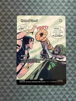 MTG Horn of Greed #0098 Borderless Mythic Marvel Universe Eternal-Legal (MAR) - Image 1