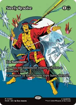 Steely Resolve 83 Borderless Magic: The Gathering Marvel Universe Foil Mythic NM - Image 1