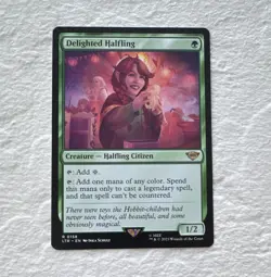 MTG Delighted Halfling #0158 Rare Regular English Green LTR 2023 Wizards - Image 1
