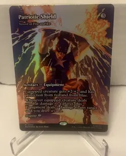Patriotic Shield Sword of Fire and Ice Marvel Super Heroes Foil Borderless - Image 2