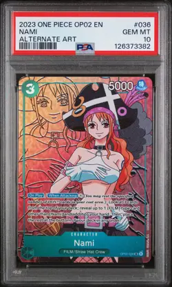 Psa 10 Nami OP02 036 SR Alt Art Paramount War English One Piece Card Game - Image 2