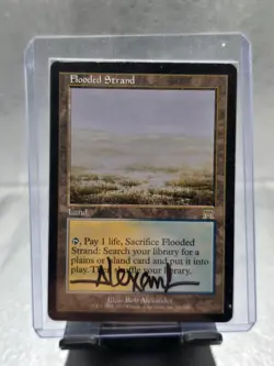 Magic The Gathering MTG Flooded Strand Onslaught Rare Signed Rob Alexander! - Image 1
