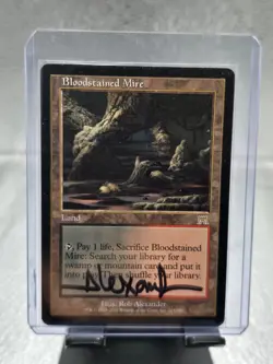 Magic The Gathering MTG Bloodstained Mire Onslaught Rare Signed Rob Alexander! - Image 1