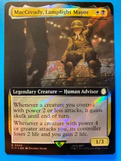MTG 1x EXTENDED ART FOIL MacCready, Lamplight Mayor 945 Fallout Magic x1 NM - Image 1