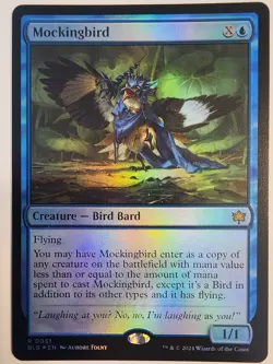 Mockingbird - NM - Foil - Bloomburrow (0061) - Creature – Bird Bard - MTG - Image 3