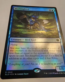 Mockingbird - NM - Foil - Bloomburrow (0061) - Creature – Bird Bard - MTG - Image 5